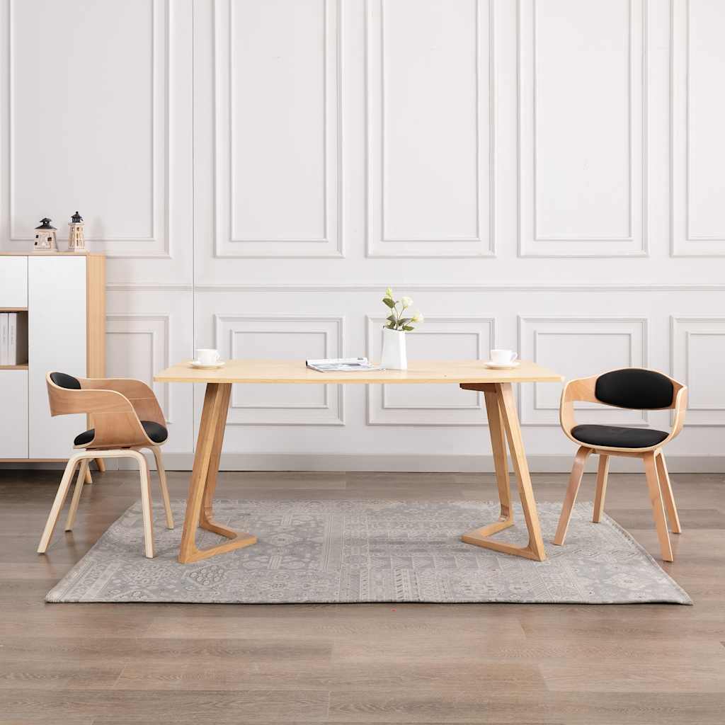 Chaises à manger lot de 2 bois courbé et similicuir - XIOS