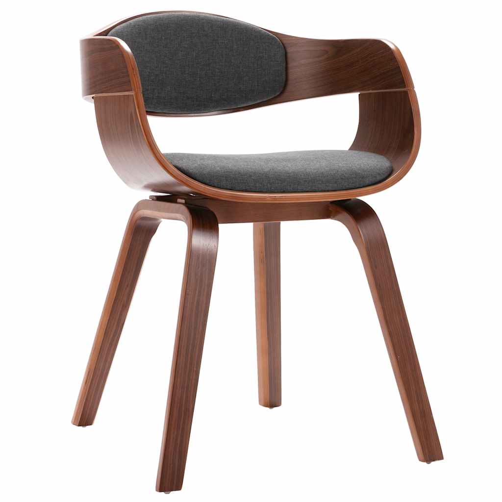 Chaises à manger lot de 2 bois courbé et tissu gris - XIOS
