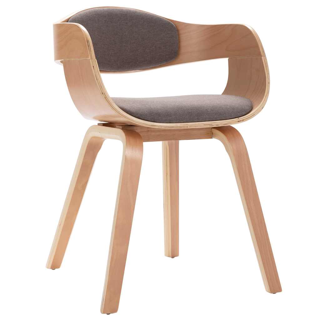 Chaises à manger lot de 2 bois courbé et tissu taupe - XIOS