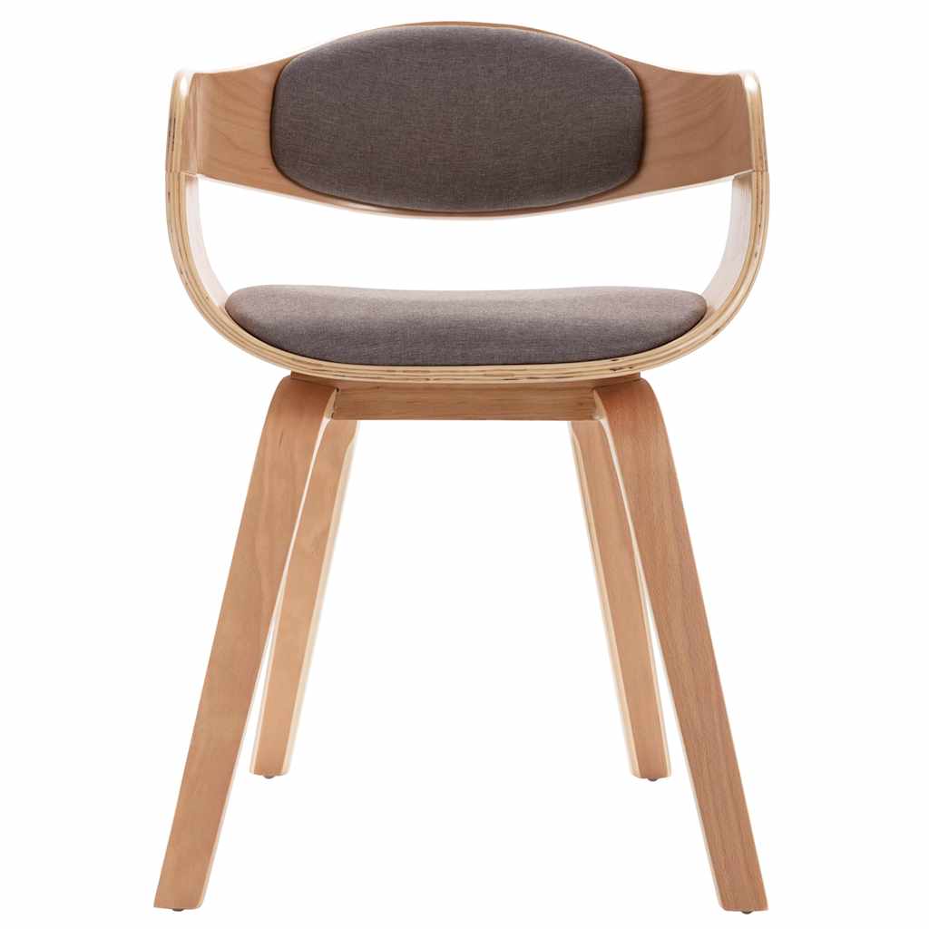 Chaises à manger lot de 2 bois courbé et tissu taupe - XIOS