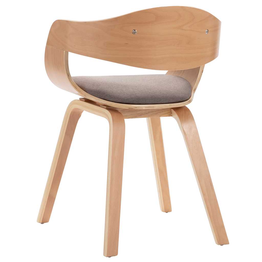 Chaises à manger lot de 2 bois courbé et tissu taupe - XIOS