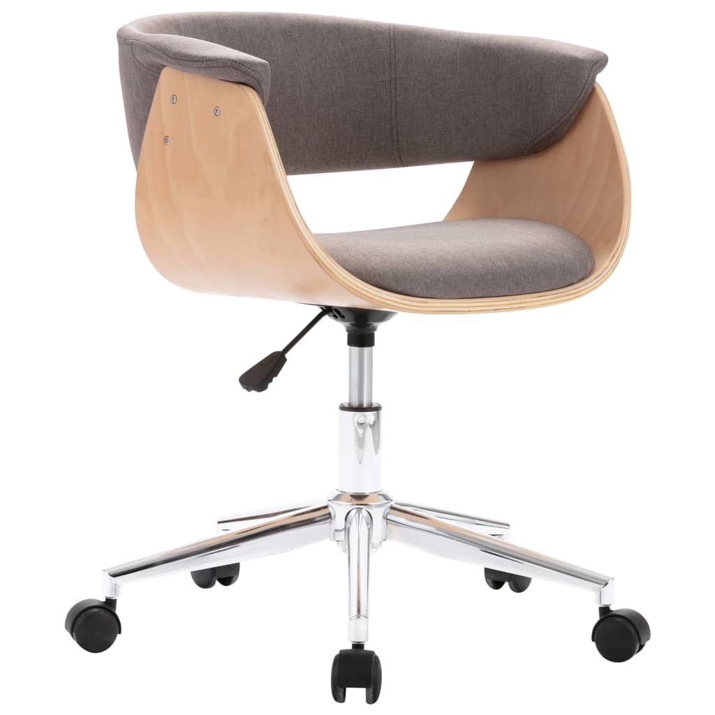 Chaise pivotante à manger Taupe Bois courbé et tissu - XIOS
