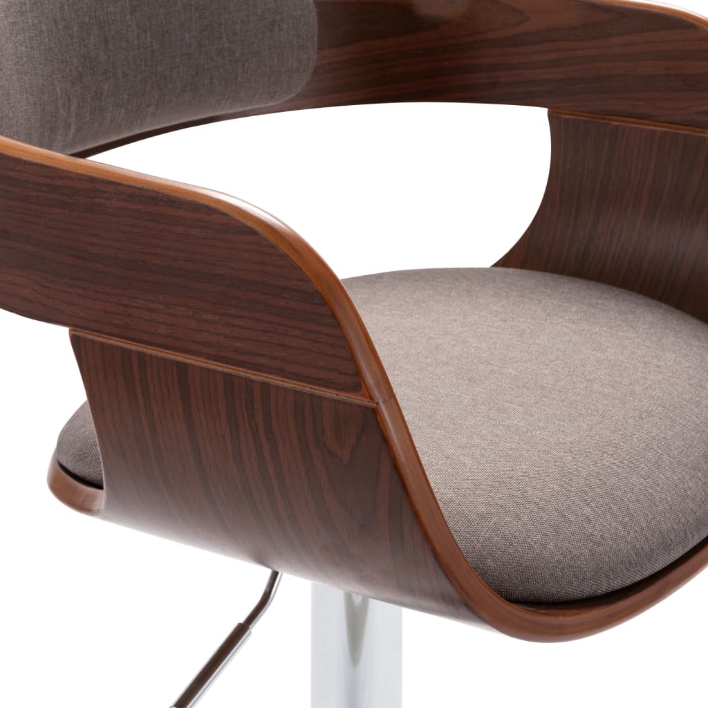 Tabouret de bar Contreplaqué et tissu taupe - XIOS