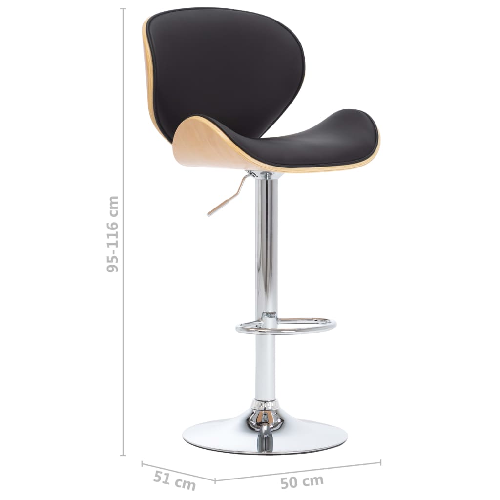 Tabouret de bar Noir Similicuir - XIOS