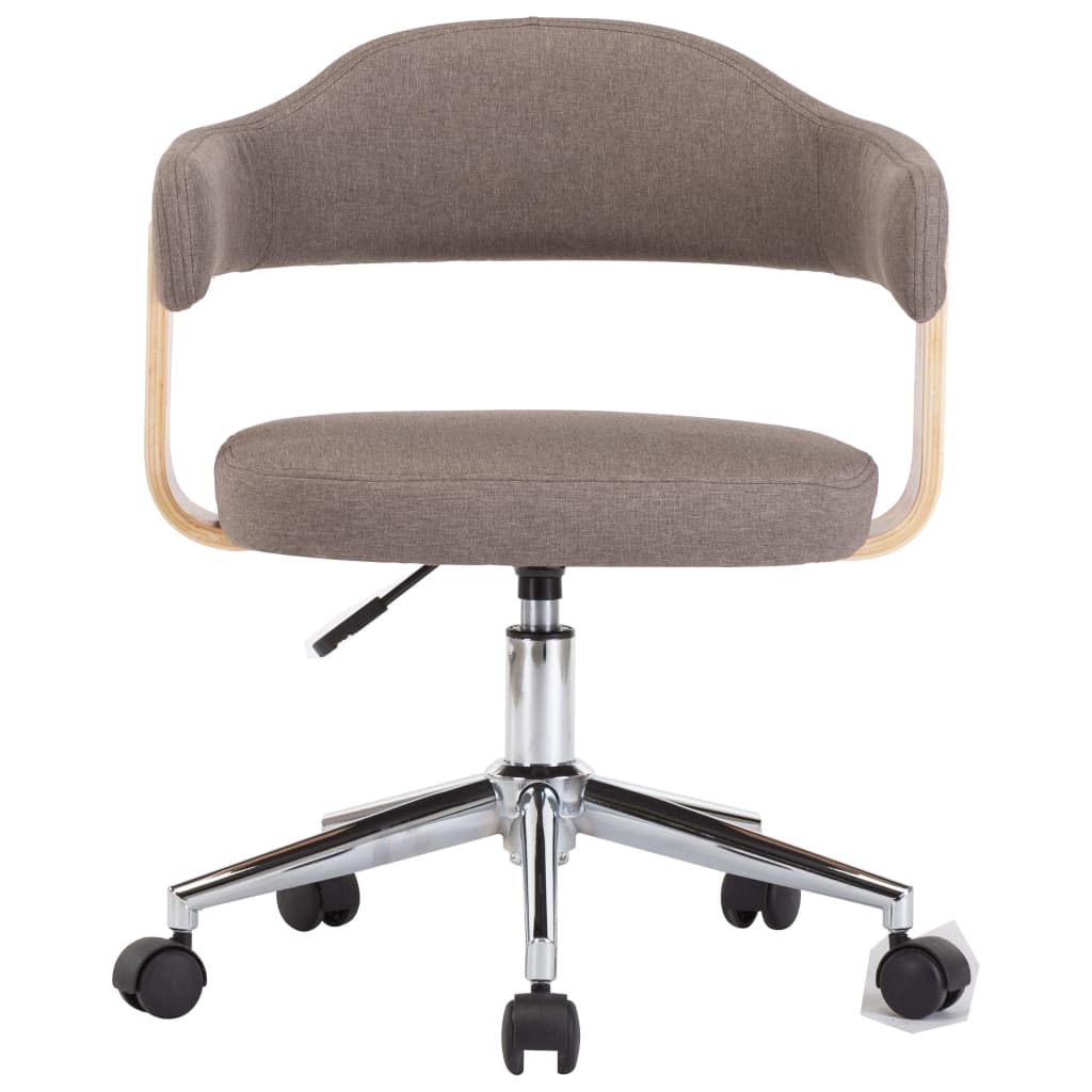 Chaise pivotante à manger Taupe Bois courbé et tissu - XIOS