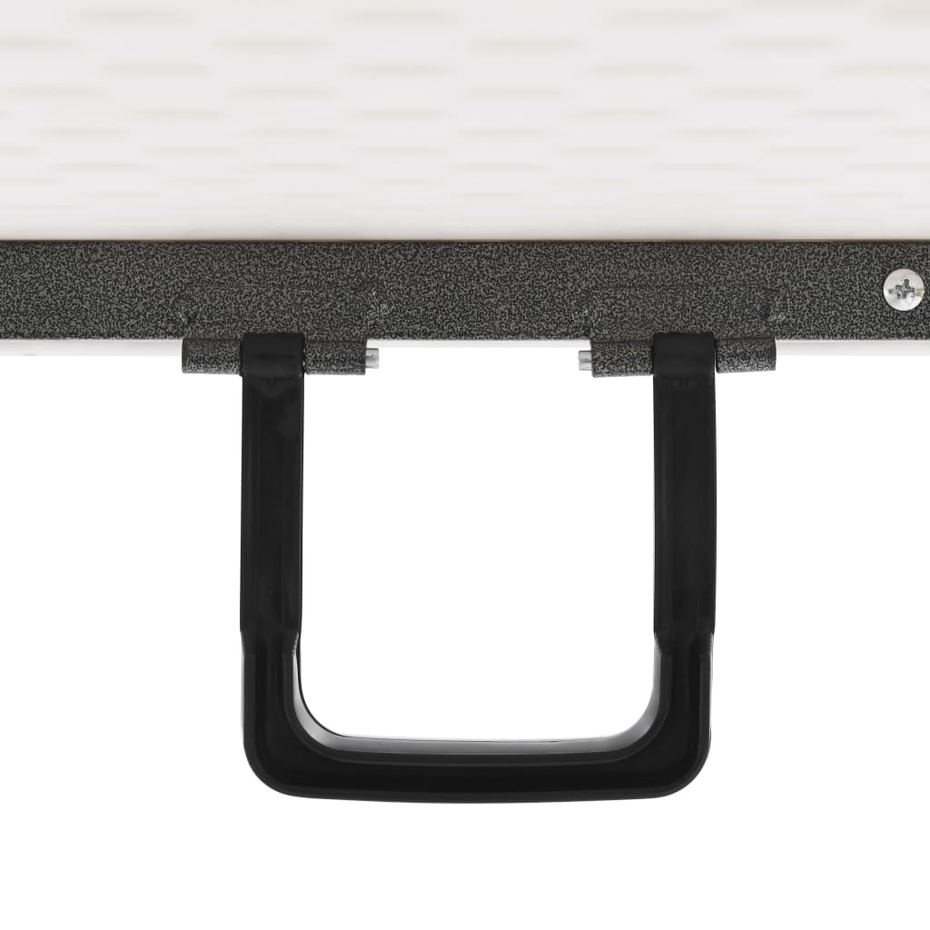Table pliable de jardin avec 2 bancs 180 cm Acier et PEHD Blanc - XIOS