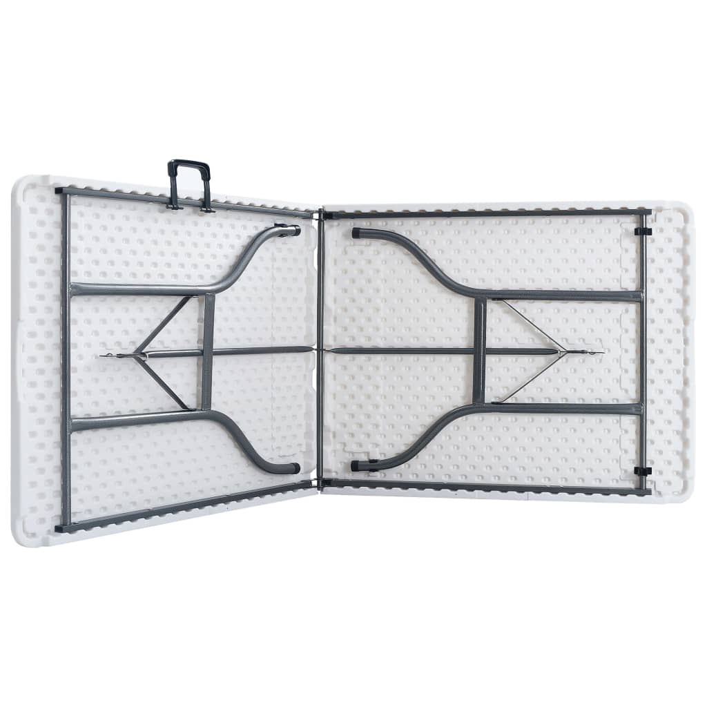 Table pliable de jardin avec 2 bancs 180 cm Acier et PEHD Blanc - XIOS