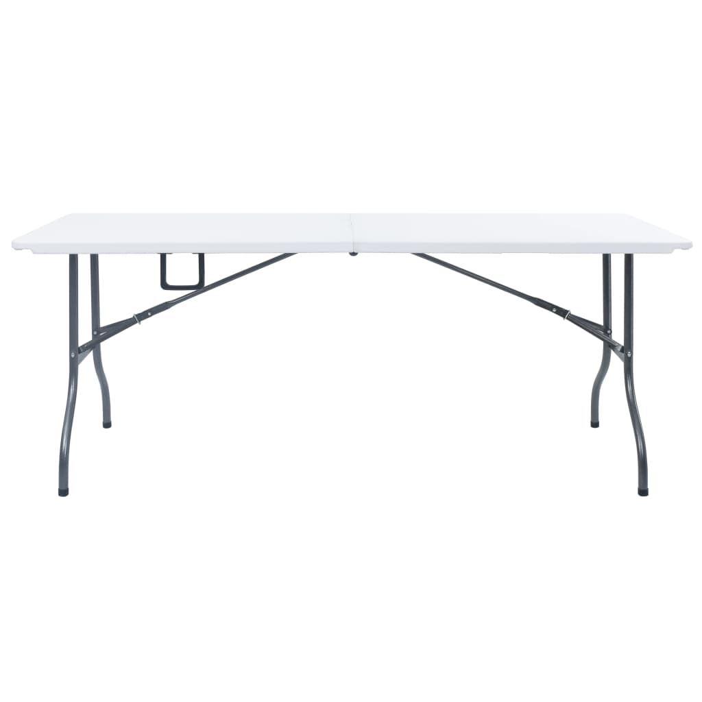 Table pliable de jardin avec 2 bancs 180 cm Acier et PEHD Blanc - XIOS