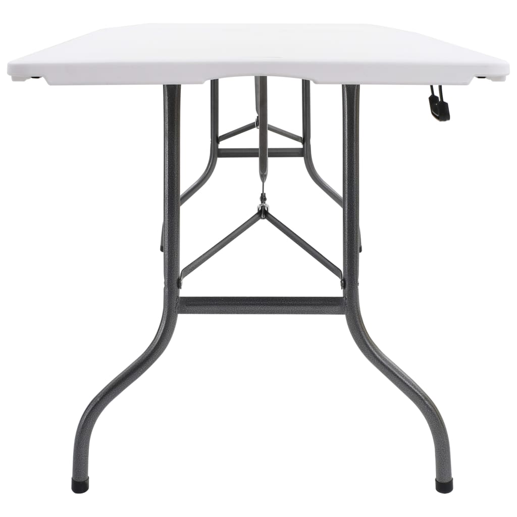 Table pliable de jardin avec 2 bancs 180 cm Acier et PEHD Blanc - XIOS