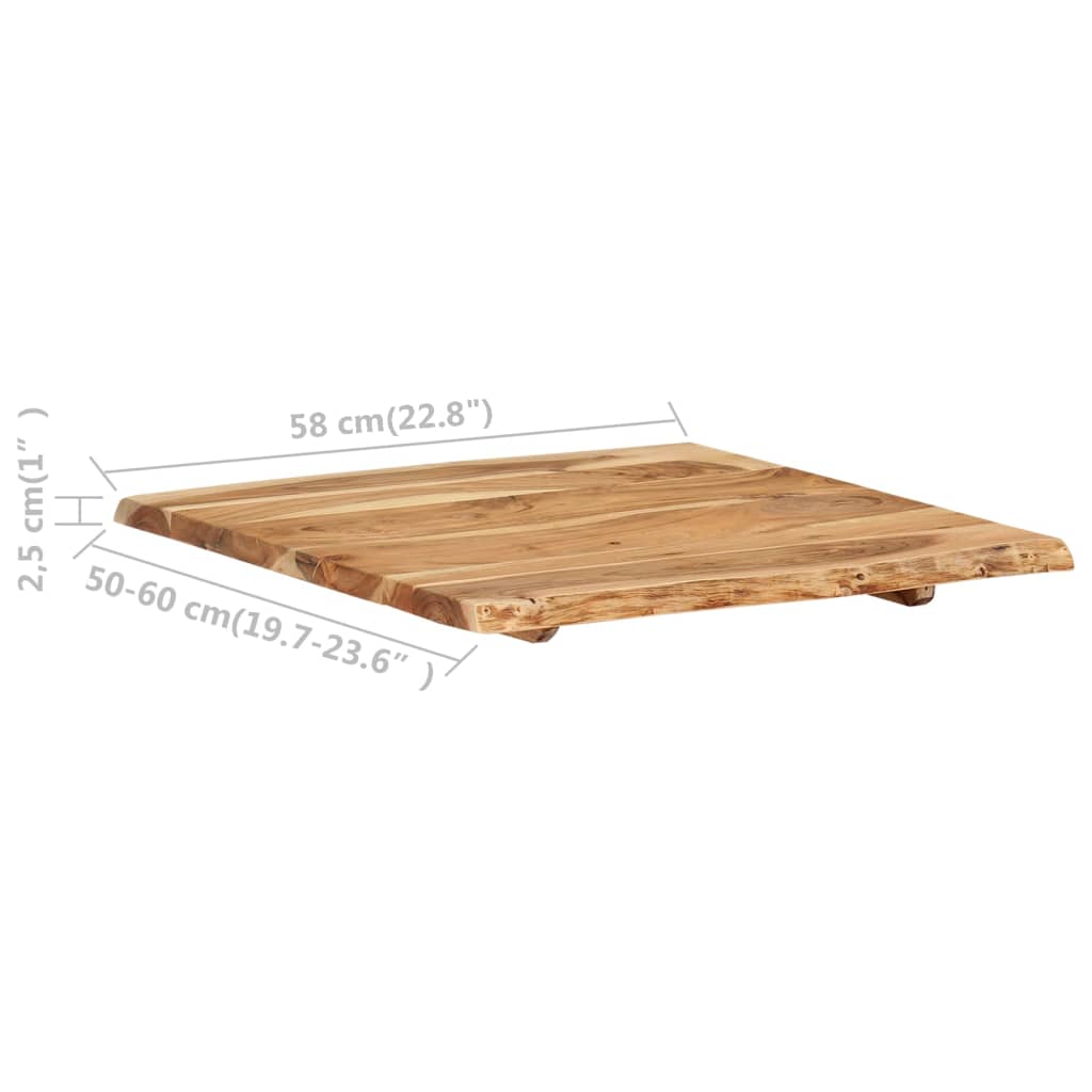 Dessus de table Bois d'acacia massif 58x(50-60)x2,5 cm - XIOS