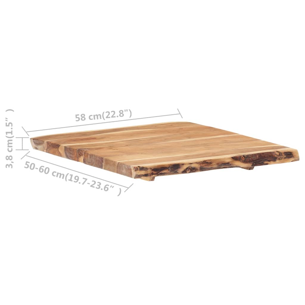 Dessus de table Bois d'acacia massif 58x(50-60)x3,8 cm - XIOS