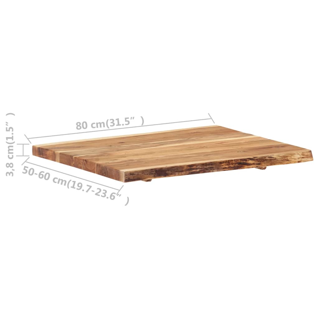 Dessus de table Bois d'acacia massif 80x(50-60)x3,8 cm - XIOS