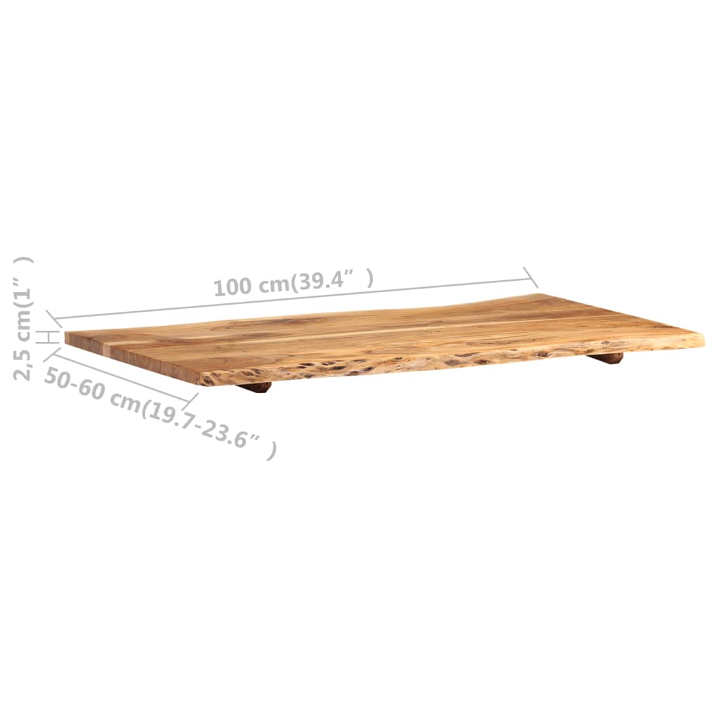 Dessus de table Bois d'acacia massif 100x(50-60)x2,5 cm - XIOS
