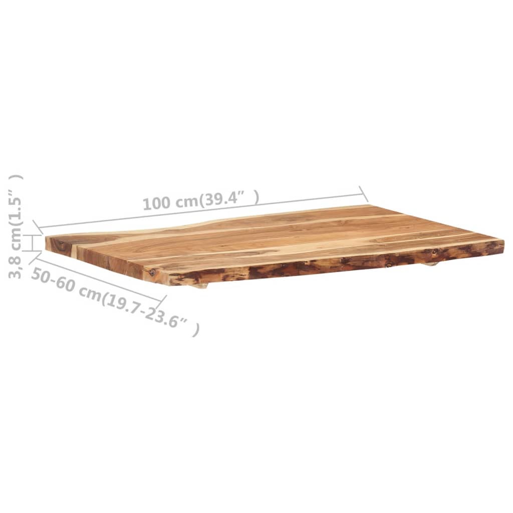 Dessus de table Bois d'acacia massif 100x(50-60)x3,8 cm - XIOS