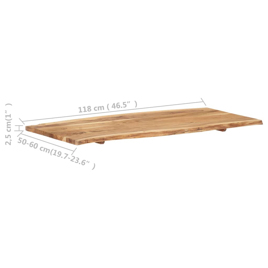 Dessus de table Bois d'acacia massif 118x(50-60)x2,5 cm - XIOS