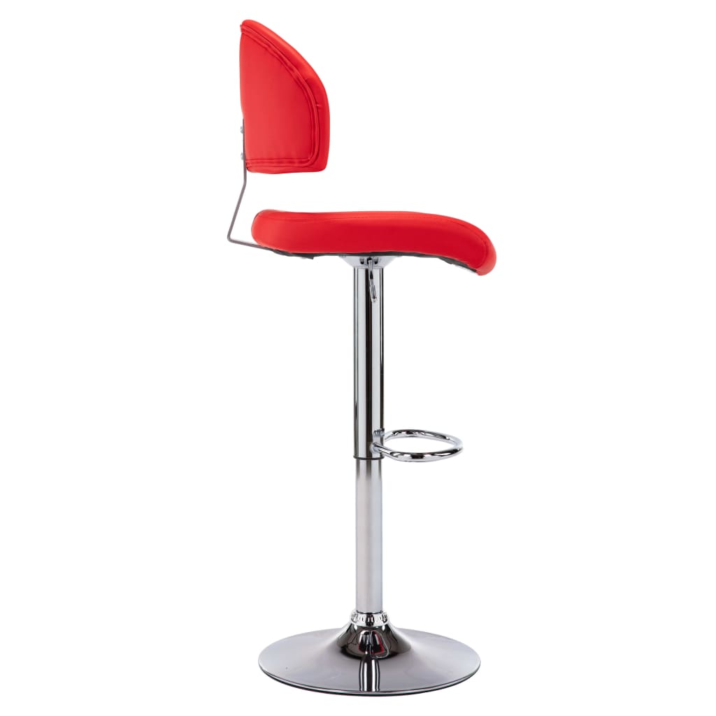 Tabourets de bar lot de 2 rouge similicuir - XIOS