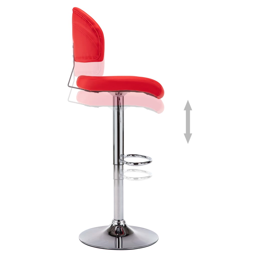 Tabourets de bar lot de 2 rouge similicuir - XIOS