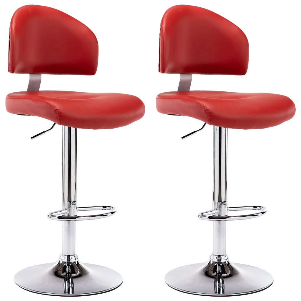 Tabourets de bar lot de 2 rouge bordeaux similicuir - XIOS