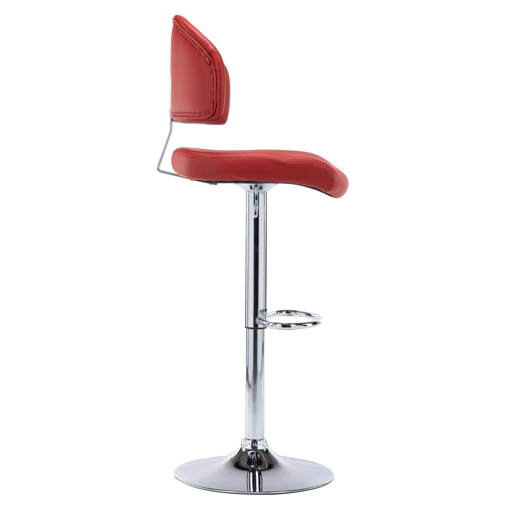 Tabourets de bar lot de 2 rouge bordeaux similicuir - XIOS