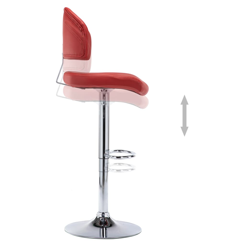 Tabourets de bar lot de 2 rouge bordeaux similicuir - XIOS