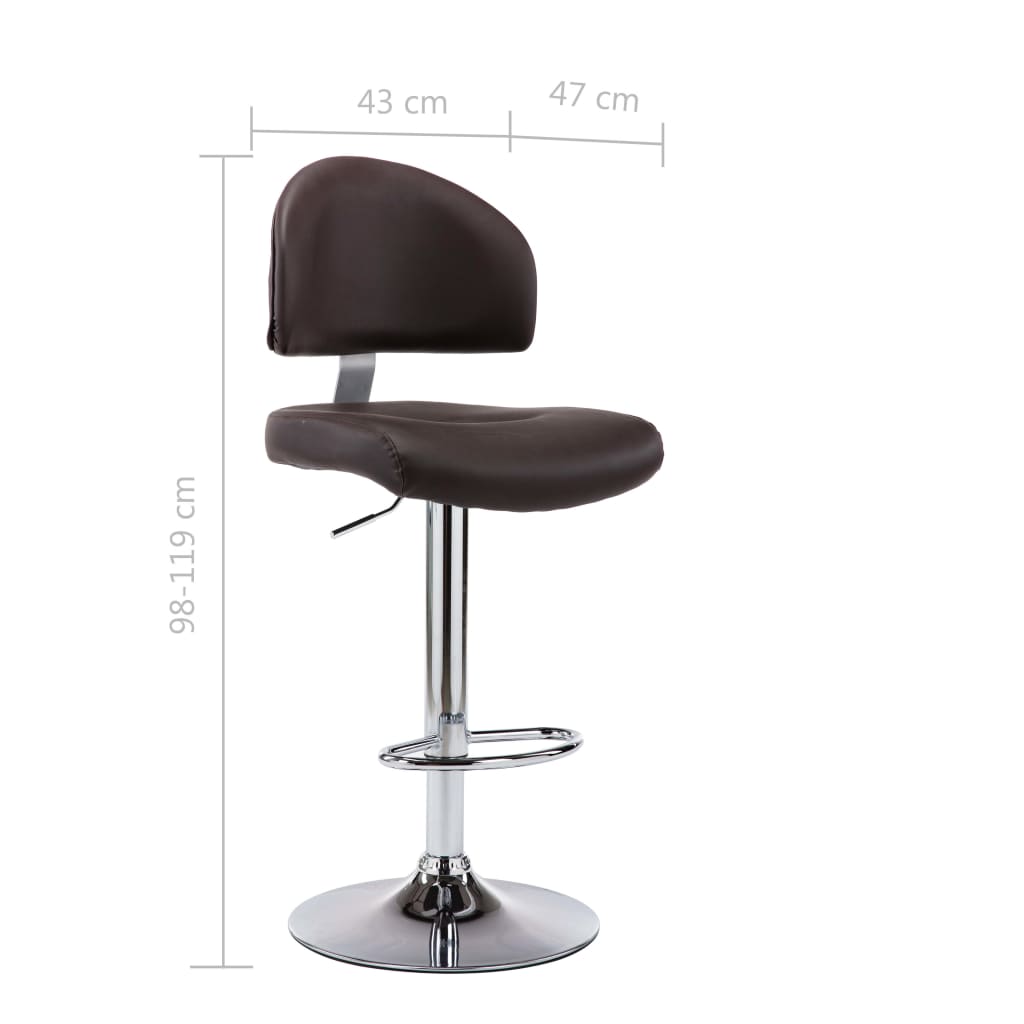 Tabourets de bar lot de 2 marron similicuir - XIOS