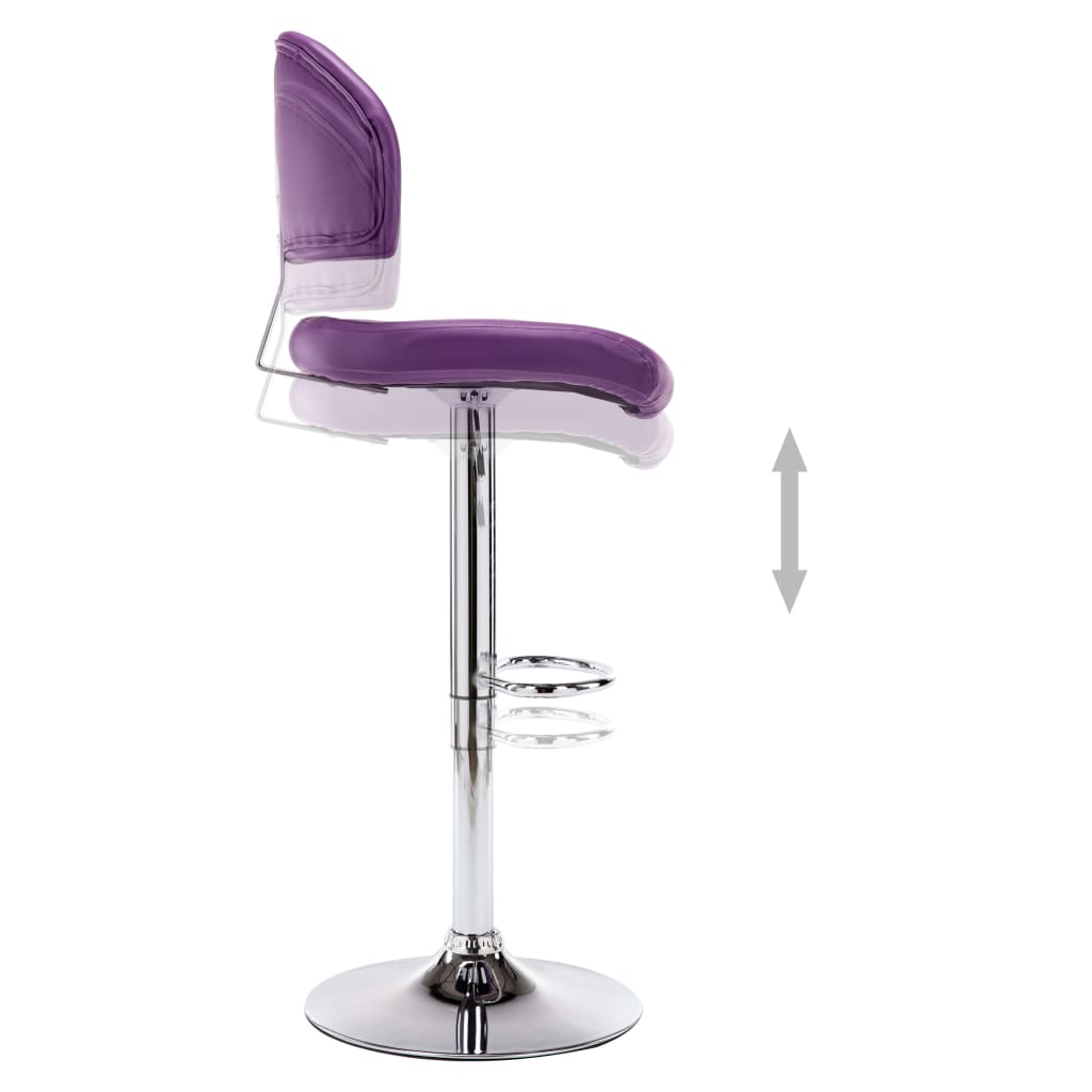 Tabourets de bar lot de 2 violet similicuir - XIOS