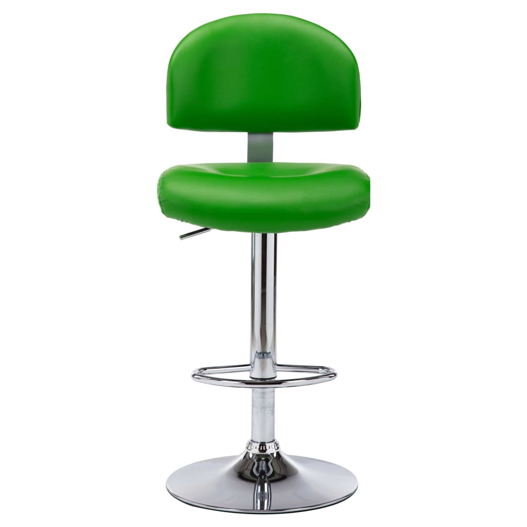 Tabourets de bar lot de 2 vert similicuir - XIOS