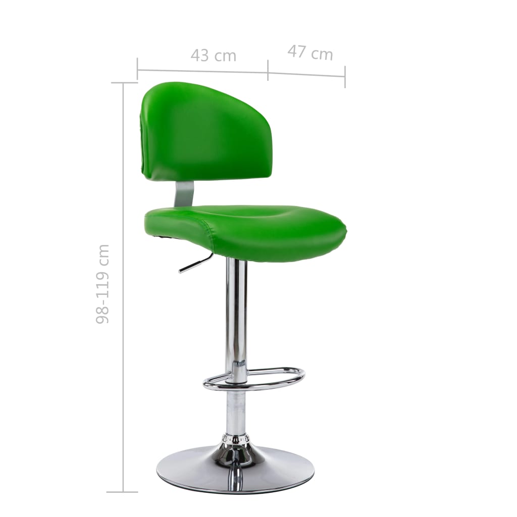 Tabourets de bar lot de 2 vert similicuir - XIOS