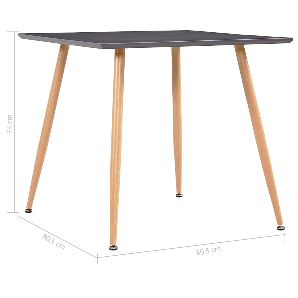 Table de salle à manger Gris et chêne 80,5x80,5x73 cm MDF - XIOS