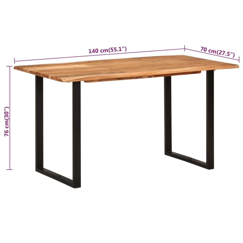 Table de salle à manger 140x70x76 cm Bois d'acacia solide - XIOS
