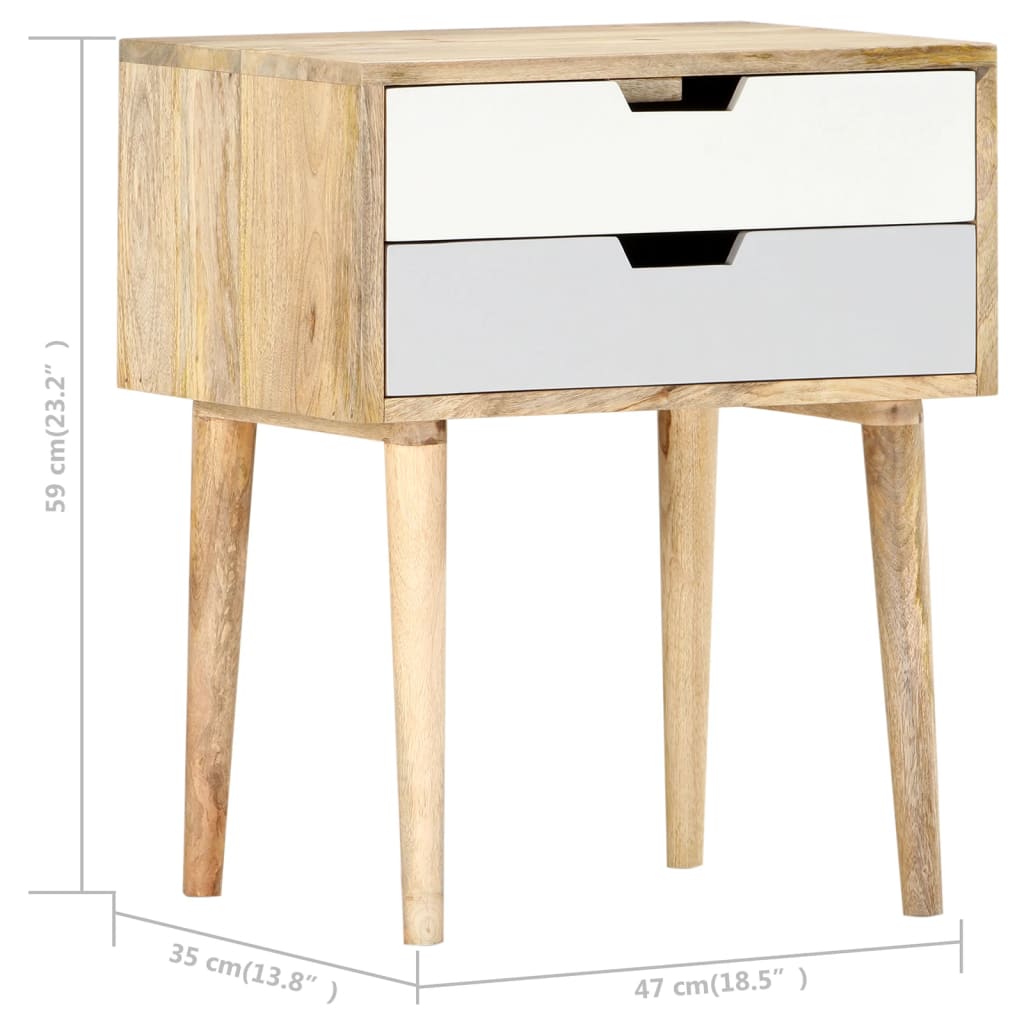 Table de chevet 47x35x59 cm Bois de manguier massif - XIOS