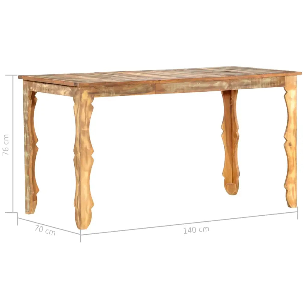 Table de salle à manger 140x70x76cm Bois de récupération massif - XIOS