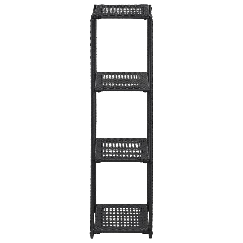 Étagère de rangement Noir 30x30x120 cm Résine tressée - XIOS