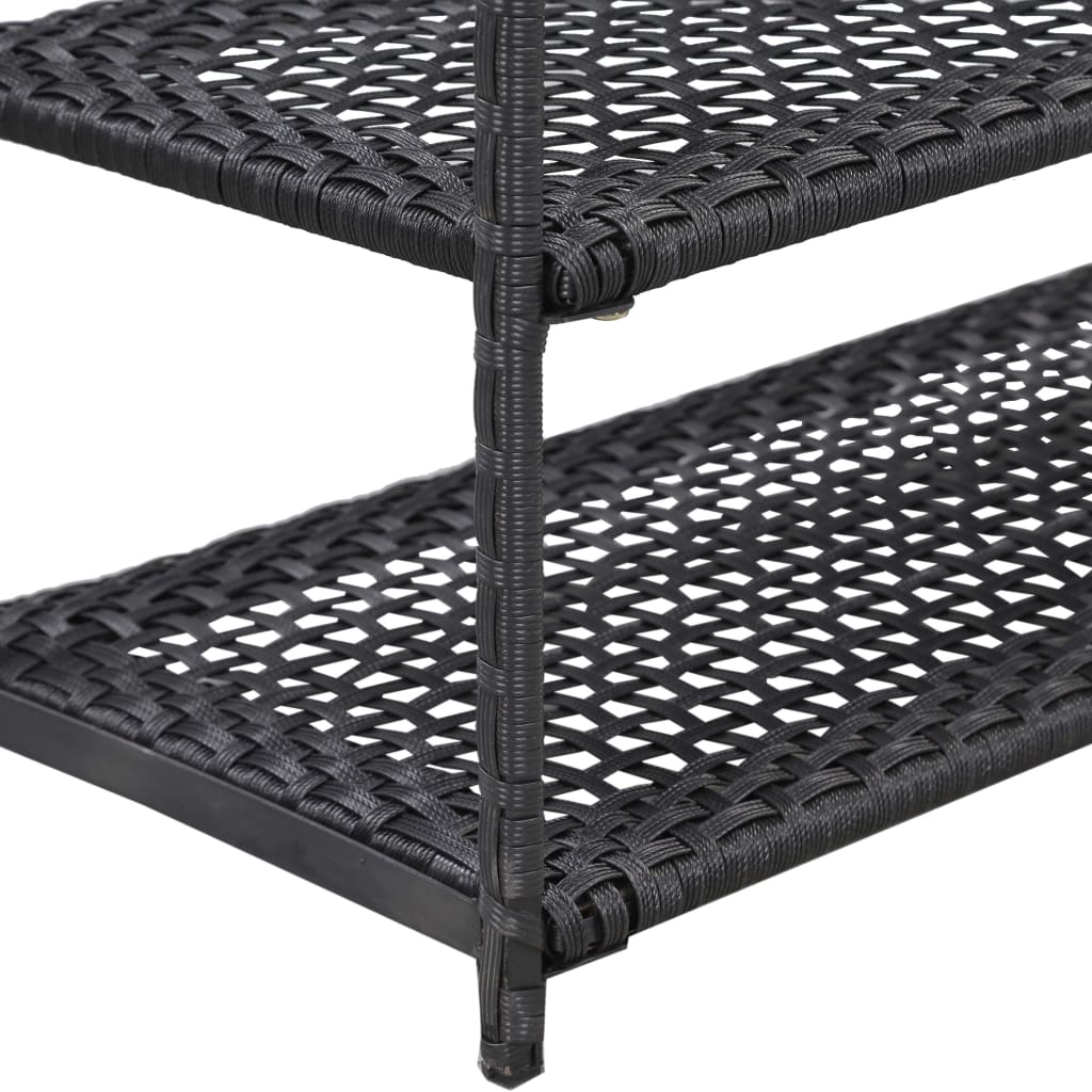 Étagère à chaussures Noir 50x30x120 cm Résine tressée - XIOS