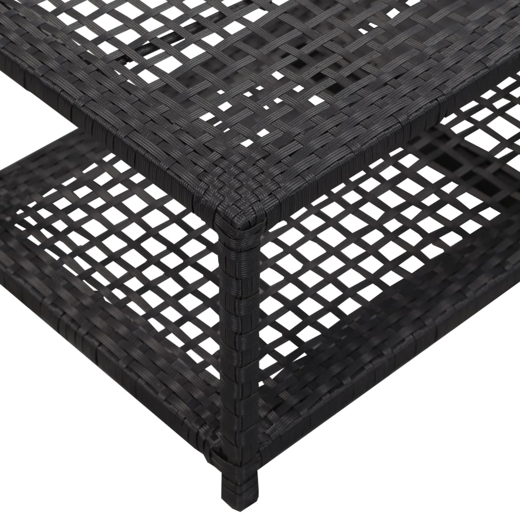 Banc à chaussures Noir 80x40x30 cm Résine tressée