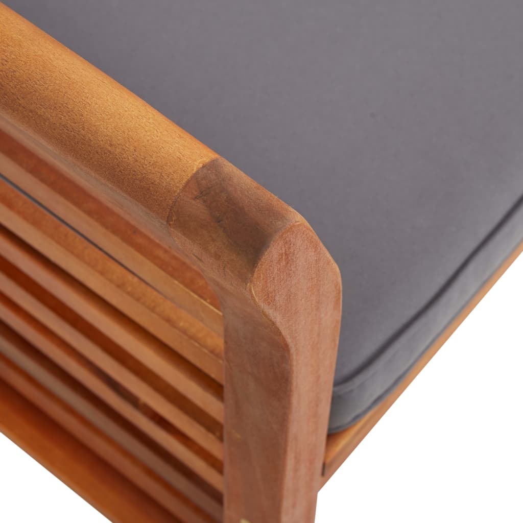 Ensemble à manger d'extérieur 3 pcs et coussins Acacia solide