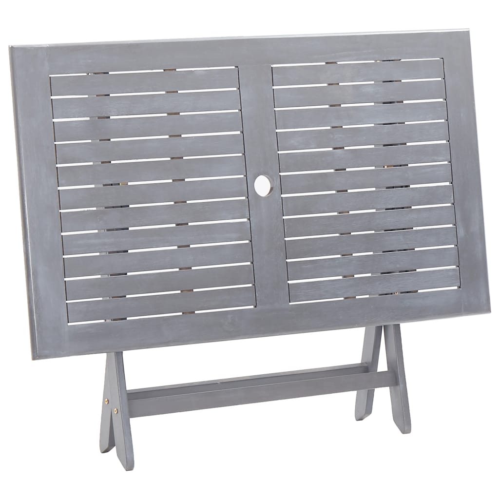 Ensemble à manger de jardin 5 pcs Bois d'acacia massif Gris