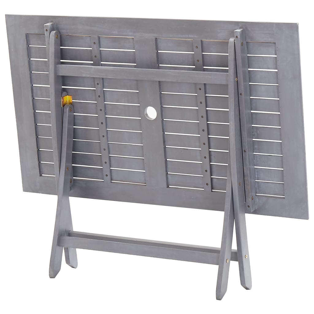 Ensemble à manger de jardin 5 pcs Bois d'acacia massif Gris