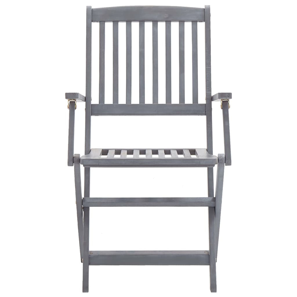 Ensemble à manger de jardin 5 pcs Bois d'acacia massif Gris