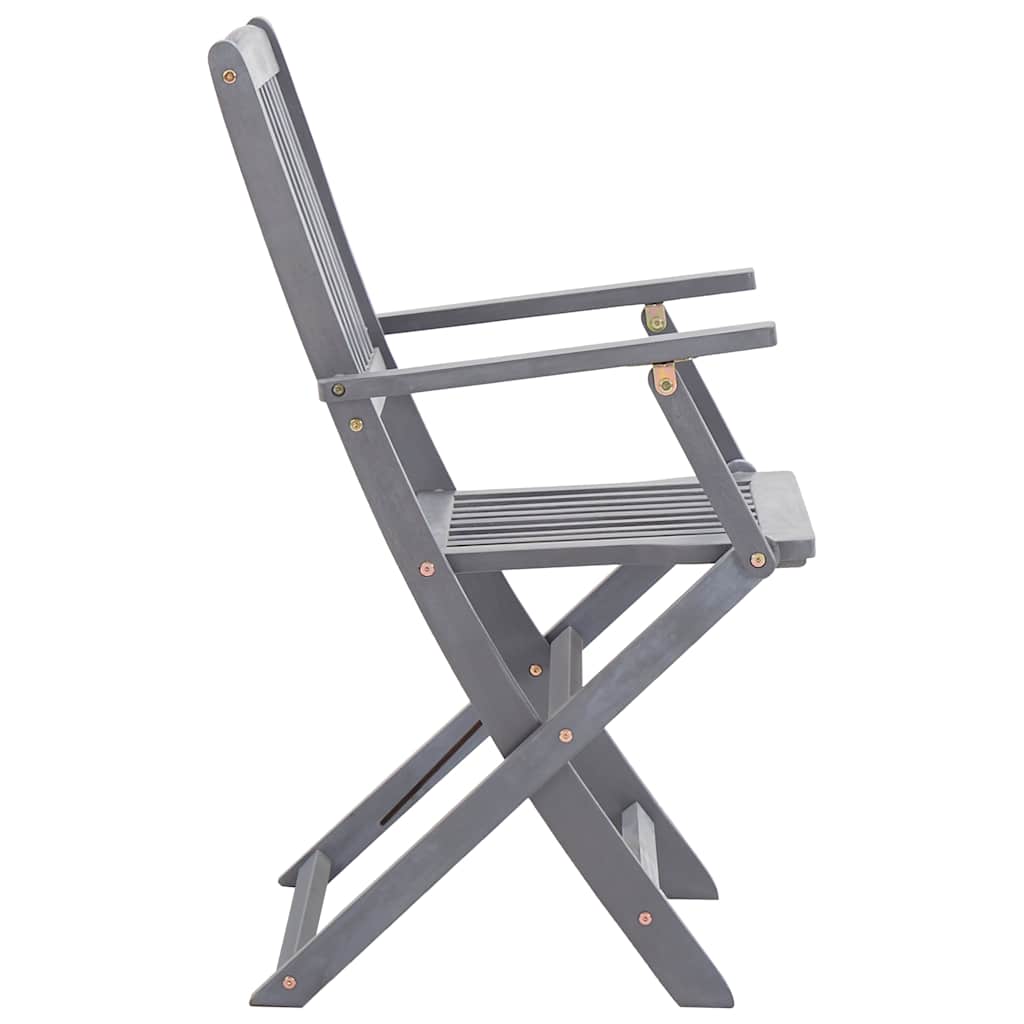 Ensemble à manger de jardin 5 pcs Bois d'acacia massif Gris