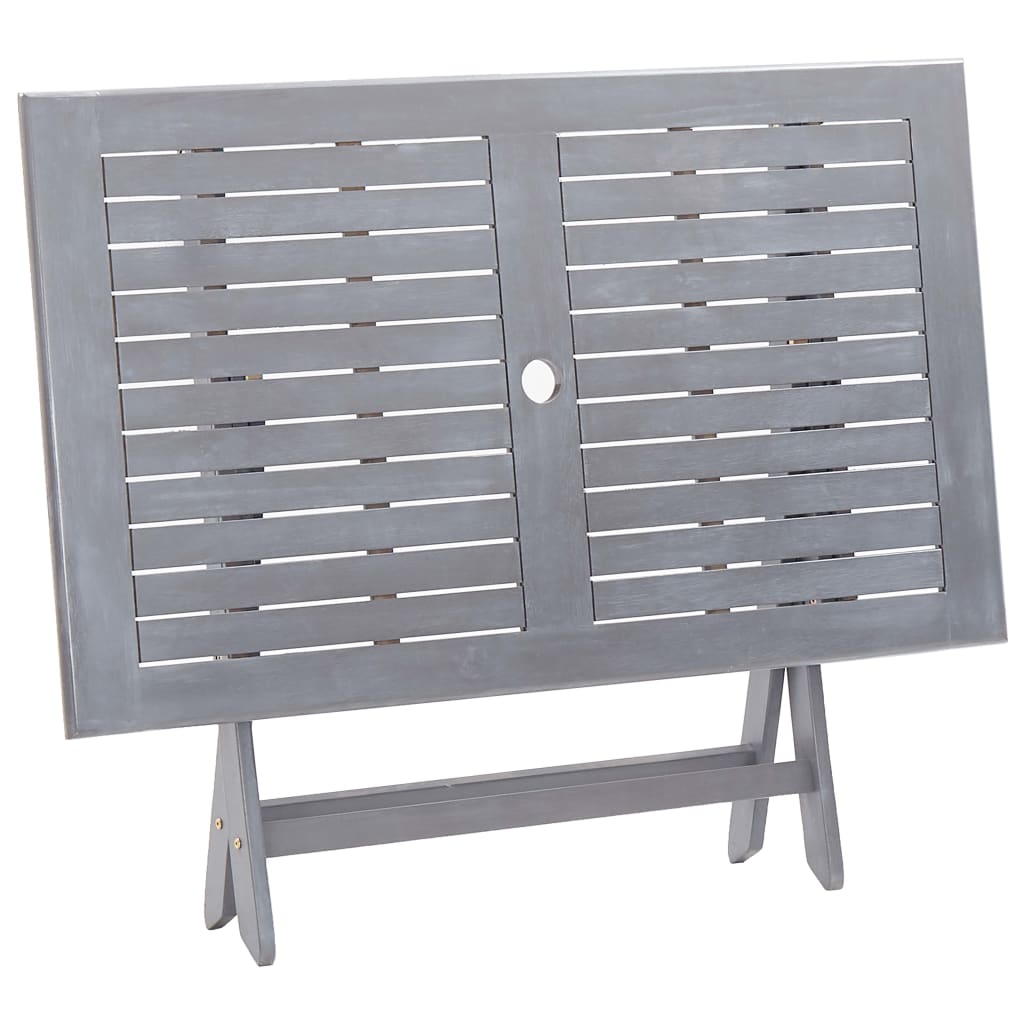 Ensemble à manger de jardin 7 pcs Bois d'acacia massif Gris