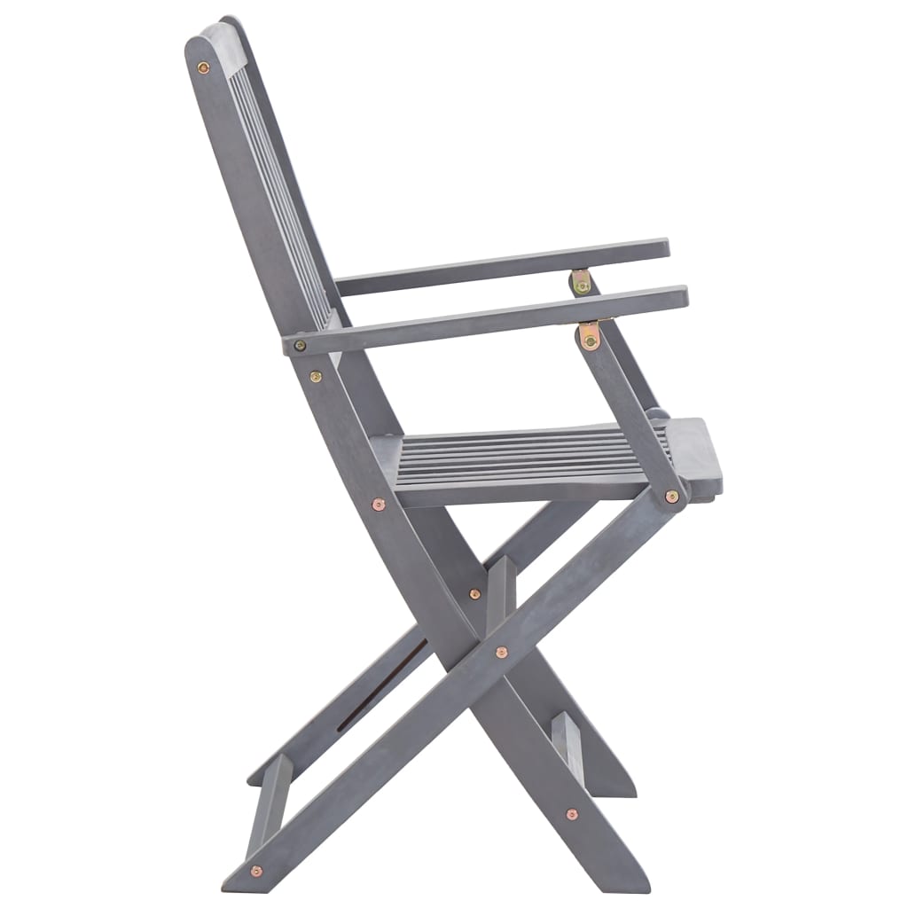 Ensemble à manger de jardin 7 pcs Bois d'acacia massif Gris
