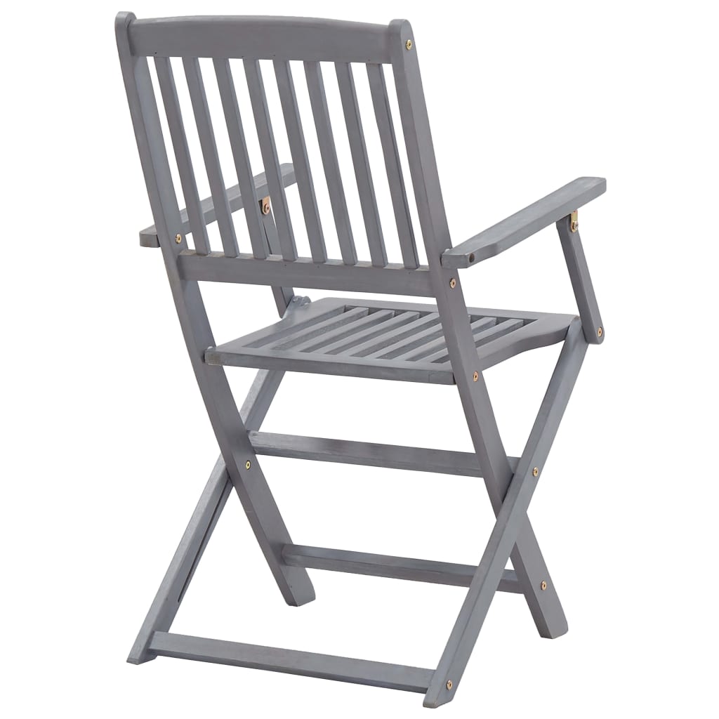 Ensemble à manger de jardin 5 pcs Bois d'acacia massif Gris