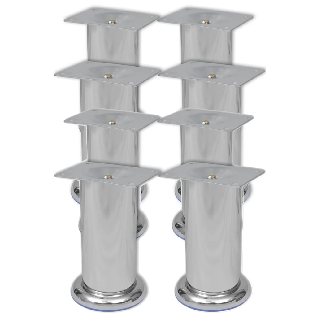 Pieds ronds de canapé 8 pcs Chrome 120 mm - XIOS