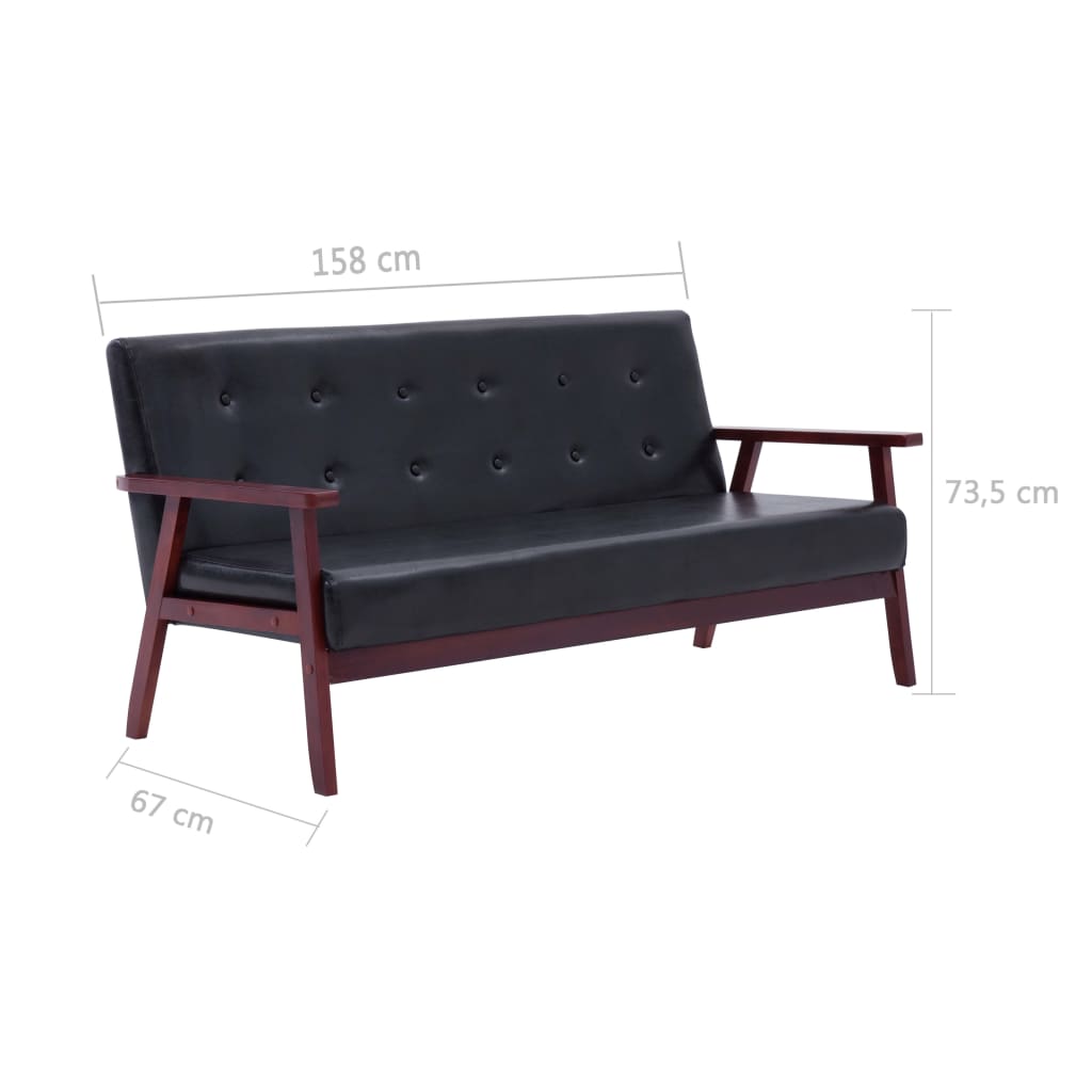 Ensemble de canapés 3 pcs Noir Similicuir - XIOS