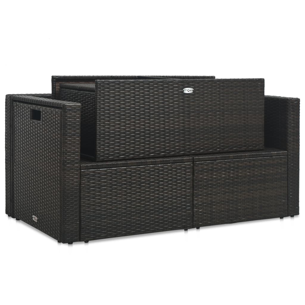Salon de jardin 6 pcs avec coussins Résine tressée Marron Salons de jardin vidaXL
