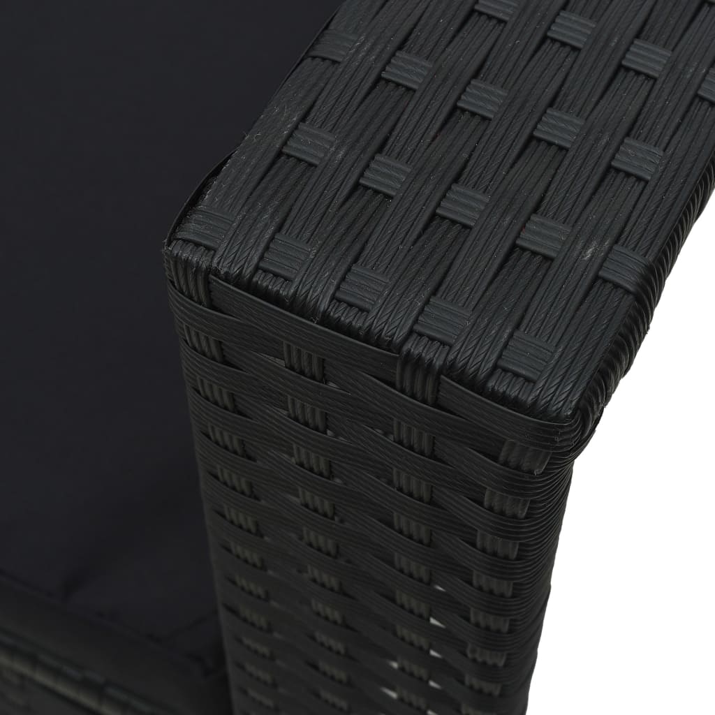 Salon de jardin 6 pcs avec coussins résine tressée noir