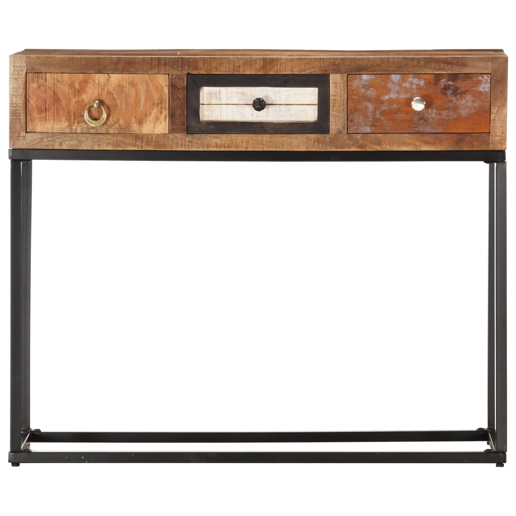 Table console Doré 90x30x75 cm Bois de récupération massif - XIOS