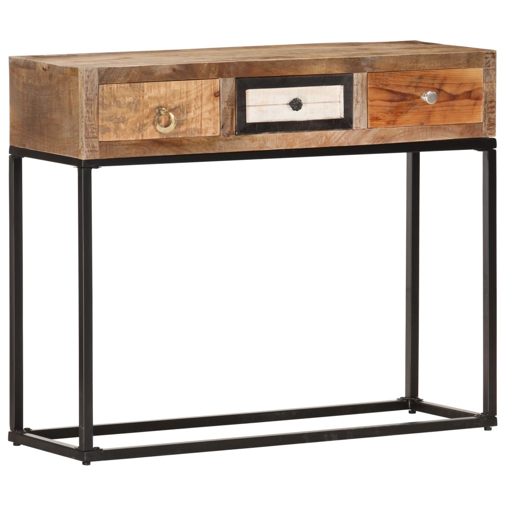 Table console Doré 90x30x75 cm Bois de récupération massif - XIOS