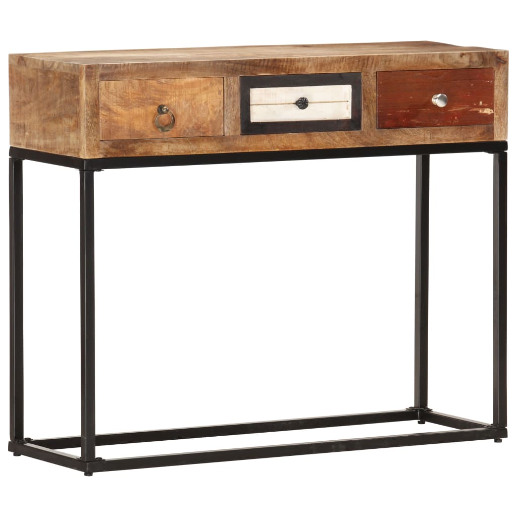 Table console Doré 90x30x75 cm Bois de récupération massif - XIOS